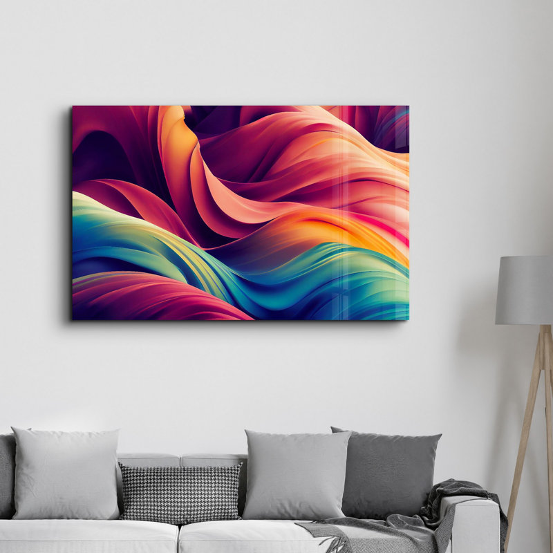 Peinture murale élégante en verre trempé | 100% verre trempé, épaisseur: 0,16 pouce | Imprimé UV pour des couleurs éclatantes et une durabilité | Parfait pour la décoration intérieure et l'esthétique moderne