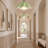 1-Light Dimmable Gray-Green Scalloped Petal Metal Pendant Light-64811491