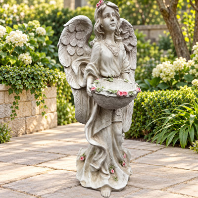 Angel Garden Statue with Rose Basket