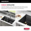 Évier de cuisine encastré à double cuve en acier inoxydable noir de calibre 16 Delta Rivet ™ L 33 po