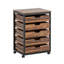Armoire de rangement mobile à 5 tiroirs de style industriel avec support d'imprimante et roulettes silencieuses pour le bureau ou la maison.