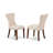 7 Piece Dining Table Set Consist of a Rectangle Table with Butterfly Leaf and 6 Light Beige Linen Fabric Upholstered Chairs, Mahogany-743678068-743678067-743678066