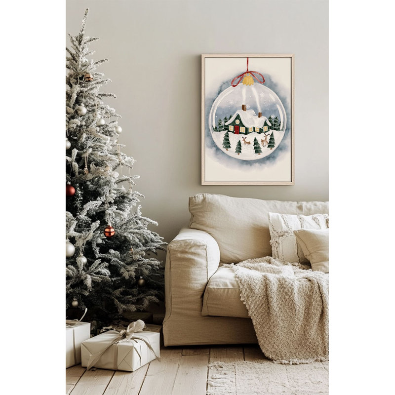 Festive Christmas Decorative Framed Painting, 13.0 x 19.0 inches | 100% Solid Wood Frame (Thickness: 0.8 inches), 100% MDF Artwork | Digital Printing for Vibrant Colors, Perfect Holiday Wall Decor for Home & Office