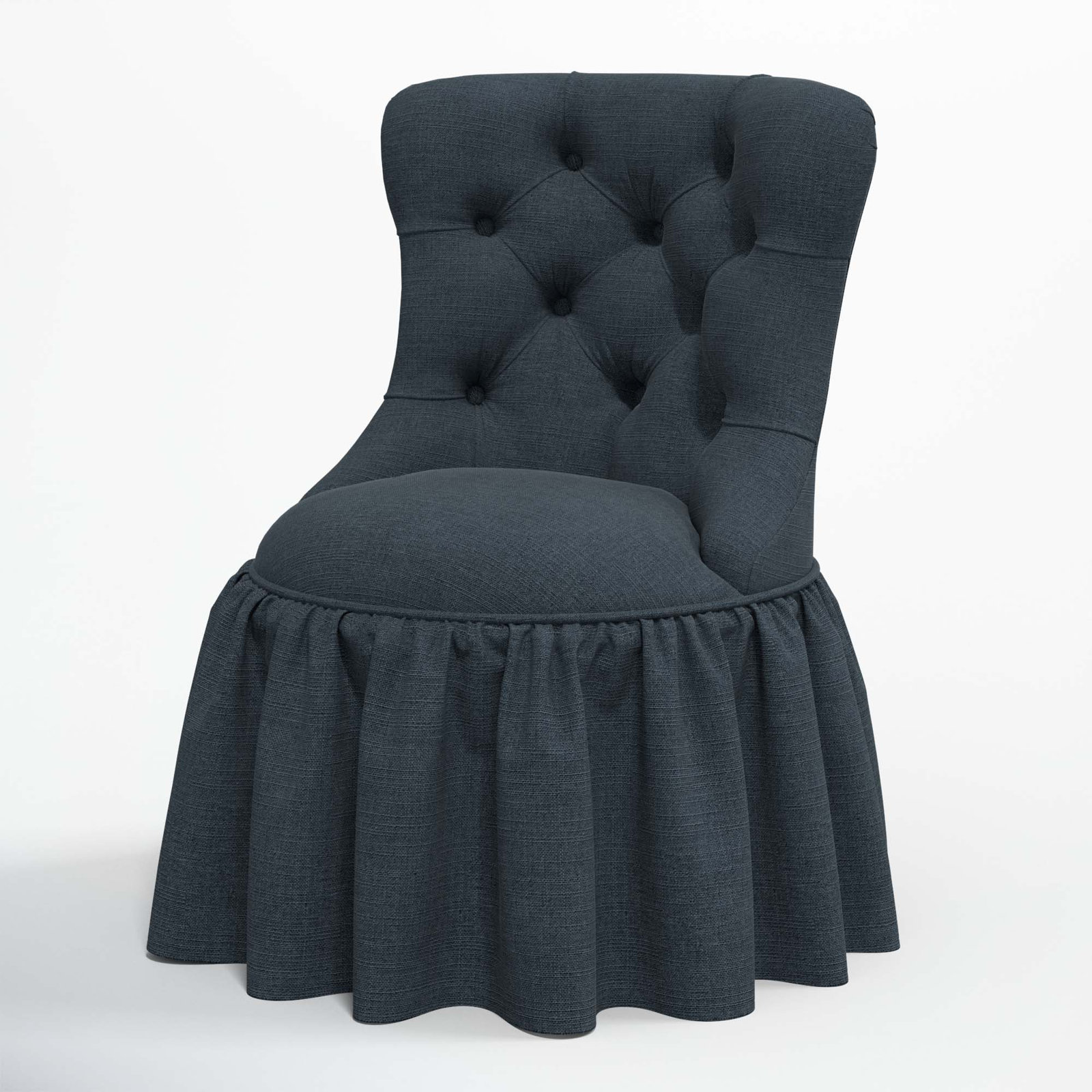 Minnie Upholstered Side Chair, Classic Navy Linen
