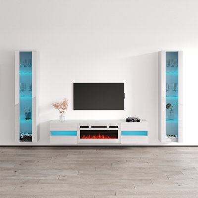Breze Entertainment Center for TVs up to 78" with Electric Fireplace Included by Brayden Studio
