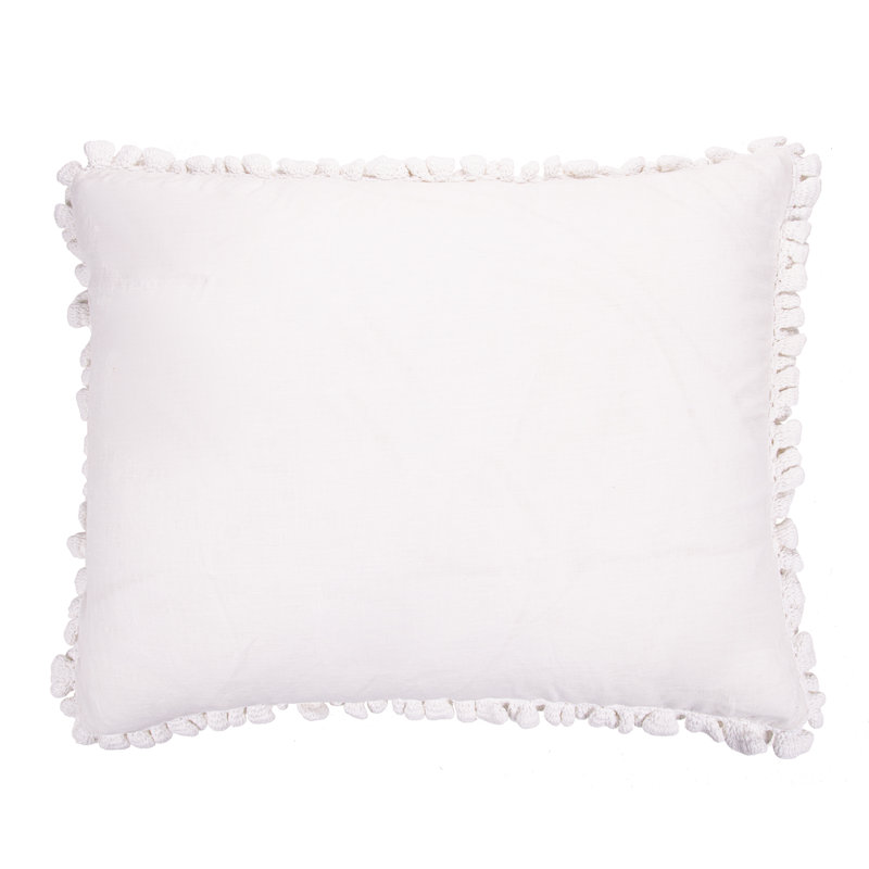 Standard White Cotton Ruffled Cottagecore Pillow Sham