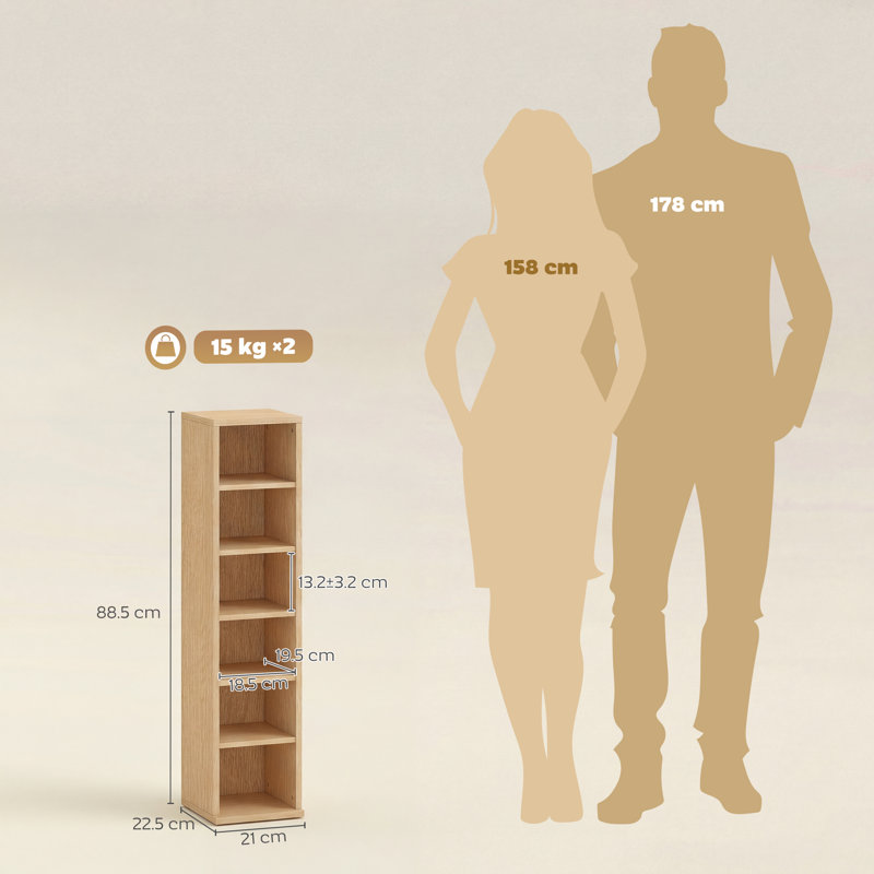 Ardavazt 88.5cm H Media Shelves, Brown