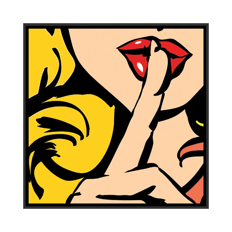 «Silence» par Art Mirano, reproduction d'art sur toile tendue, H 12 po x l 12 po x P 1,5 po, Cadre noir