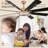 Nimbella 72" Gold Modern Dimmable Ceiling Fan with Lights and Remote, 6 Speed Reversible DC Motor Ceiling Fan-262357301