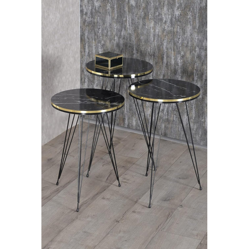 Encanto 14cm Console Table, Black Marble