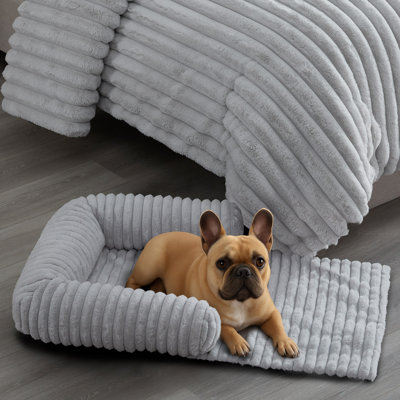 Long Sofa-style Small Grey Pet Bed 22"x18"x5"