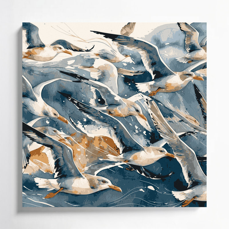 Art mural sur toile beige, H 12 po x l 12 po