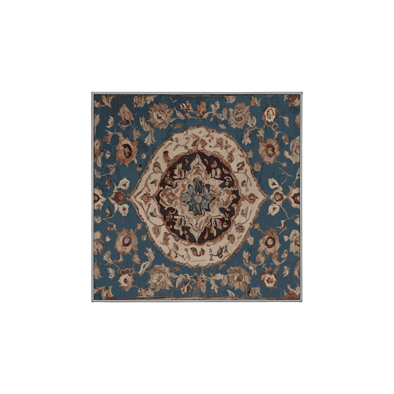 Machine Washable Gray Area Rug, Square 3'