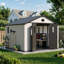 Resin Outdoor Storage Shed With Floor And Windows, Weather-resistant Plastic Storage Shed With Reinforced Steel Structure, Easy to Assemble-135477088