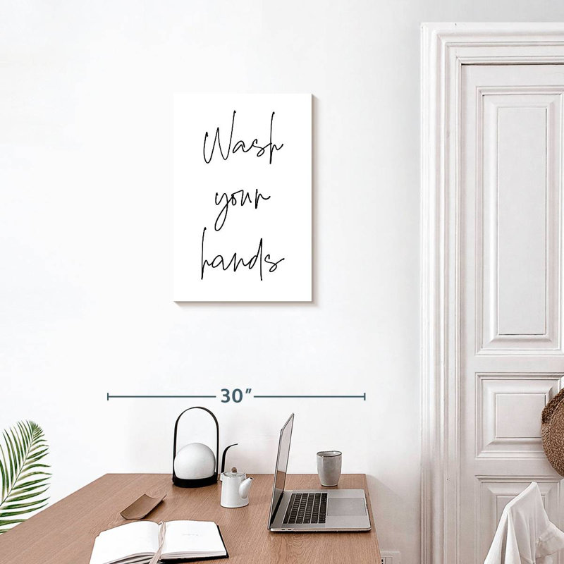 Minimalist Wash Your Hands, H 24 po x l 16 po