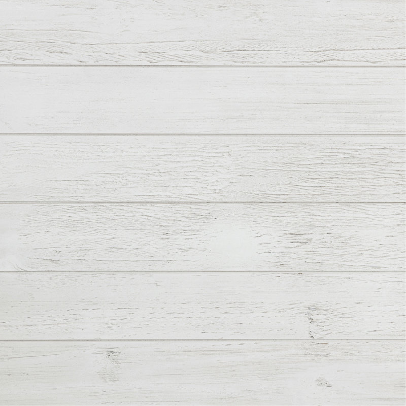 Distressed White Wood Coffee Table With Shelf