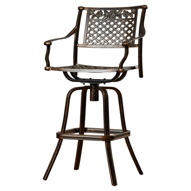 Almira Metal Outdoor 29.5'' Bar Stool with Cushion