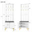 Modern Ribbed Hall Tree With Shoe Storage, Hallway Unit With Padded Bench, Hall Stand With 8 Gold Hooks-821619103