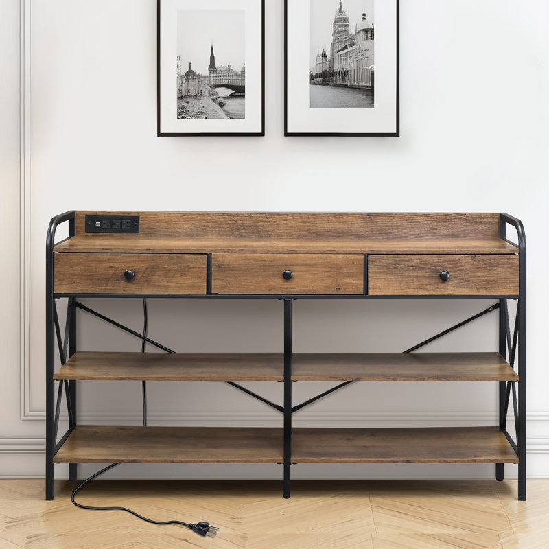 55.11'' Console Table, Brown