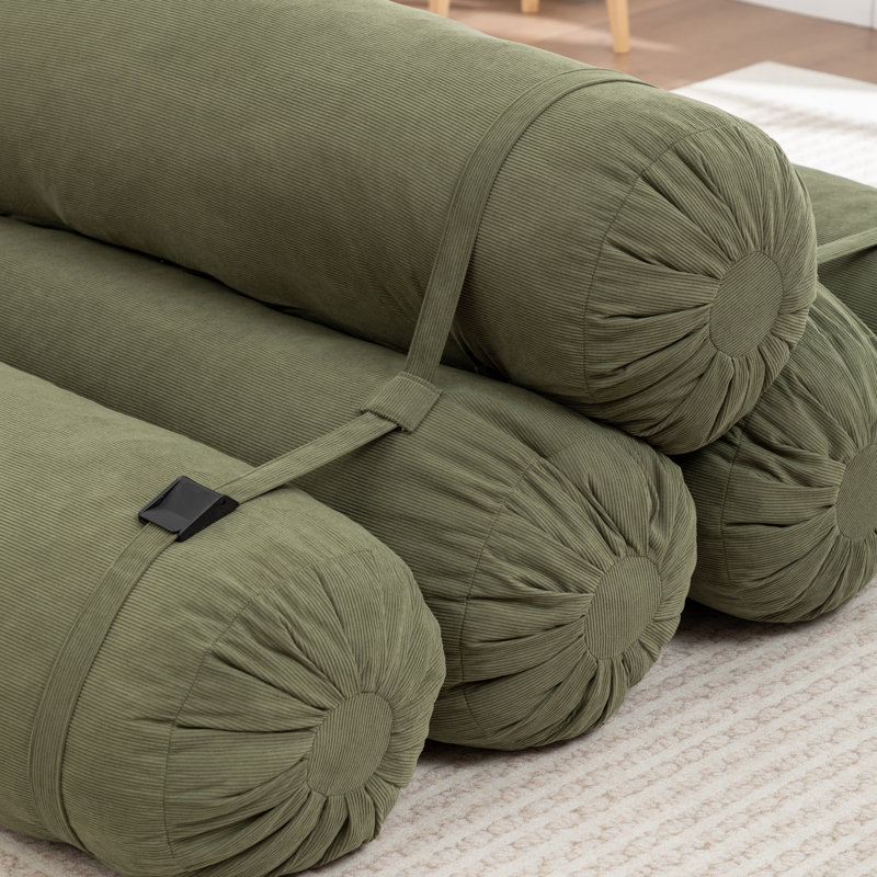 Modern Corduroy Compressed Adjustable Floor Sofa No Assembly Required
