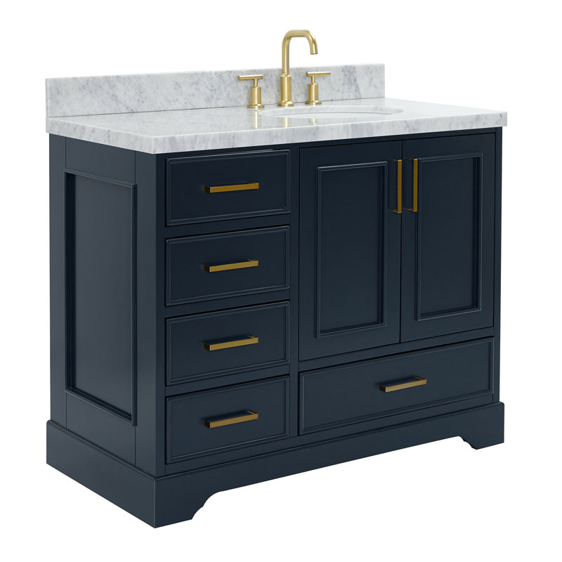 Ensemble de meuble-lavabo simple 43 po Abshire, Bleu minuit