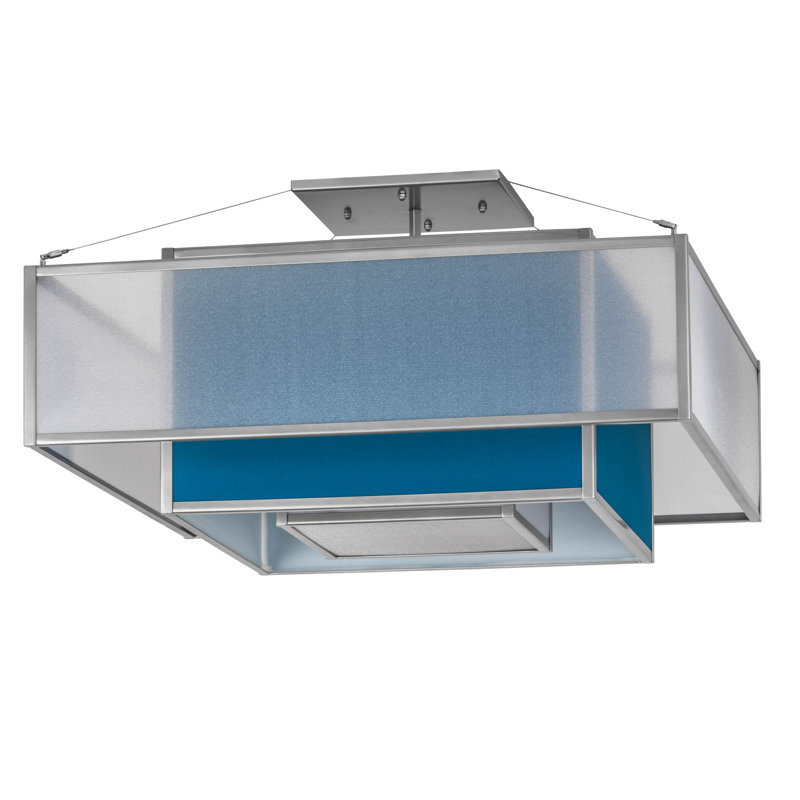 Plafonnier semi-encastré carré / rectangulaire à 4 lumières 36,25 po Umador