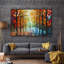 Impression de toile orange paysage de feuilles de paysage d'automne rouge pour la chambre à coucher M02-104074687-104074690