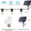 27FT 12-Bulb Solar Powered Outdoor Standard LED String Lights Shatterproof