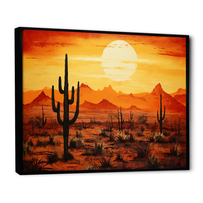 Cactus Sunrise Silhouettes - Cactus, art mural