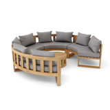 Circular Modular Outdoor 5 - Piece Teak Conversation Set