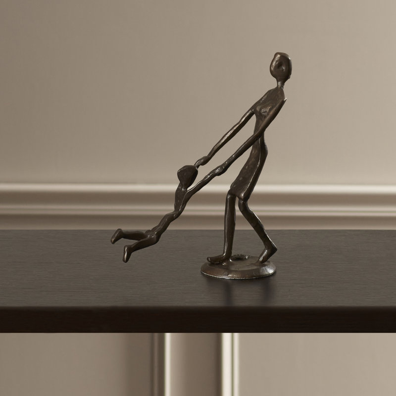 Zylstran Mother Swinging Child Bronze Sculpture