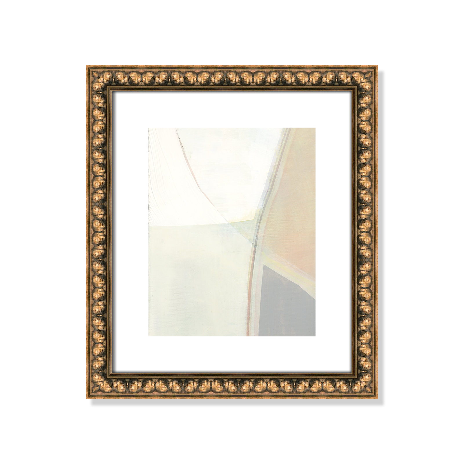 In Neutral II - Painting Print, Gold Bead Framed Paper, 15" H x 13" W x 1.13" D