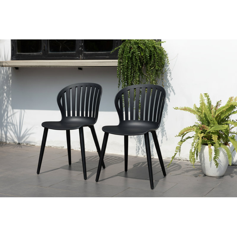 Ensemble de salle à manger en bois de teck massif et aluminium 9 pièces FSC Anautica, Noir