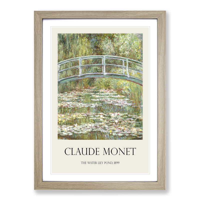 The Japanese Footbridge Vol.1 by Claude Monet - Picture Frame Painting, Oak Framed, 48cm H x 36cm W x 2cm D