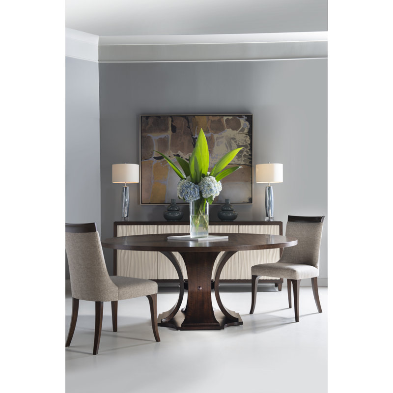 Sanford Round Solid Wood Dining Table, Brunette, 64" W x 64" L