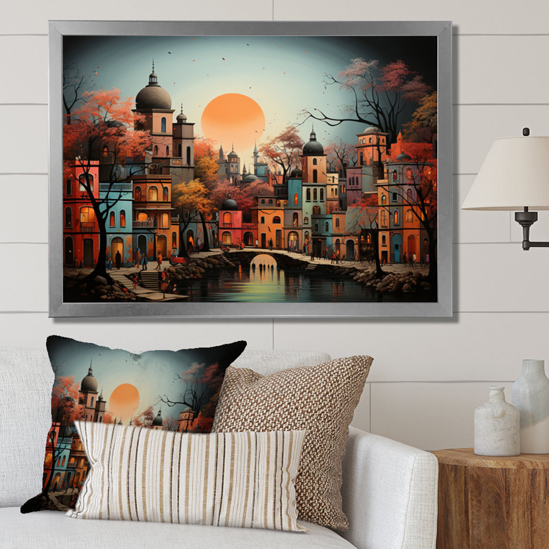 Ndian Art Indian Splendor - art mural indien sur toile, Cadre simple argenté, H 30 po x l 40 po x P 1,5 po