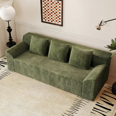 71-Inch Corduroy Loveseat Sofa With Deep Seat, Cloud-Like Dual-Layer Cushions, And No Assembly Required For Multi-Scene Use.