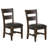 Flint Dining Chair, Set of 2, Ladderback, Dark Gray Fabric and Brown Mahogany