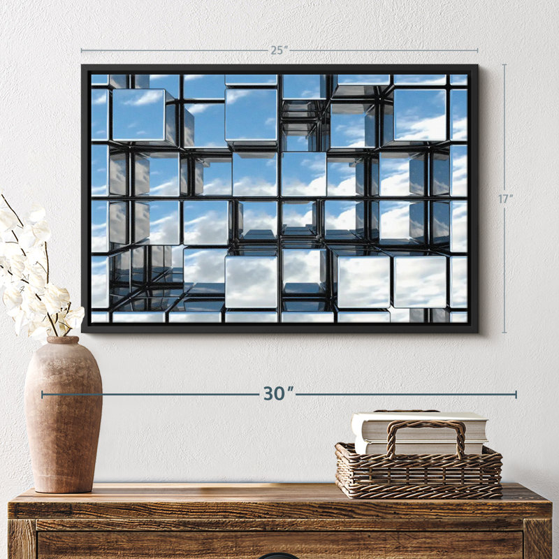 Abstract Square Mirrors Canvas Print, 17" H x 25" W