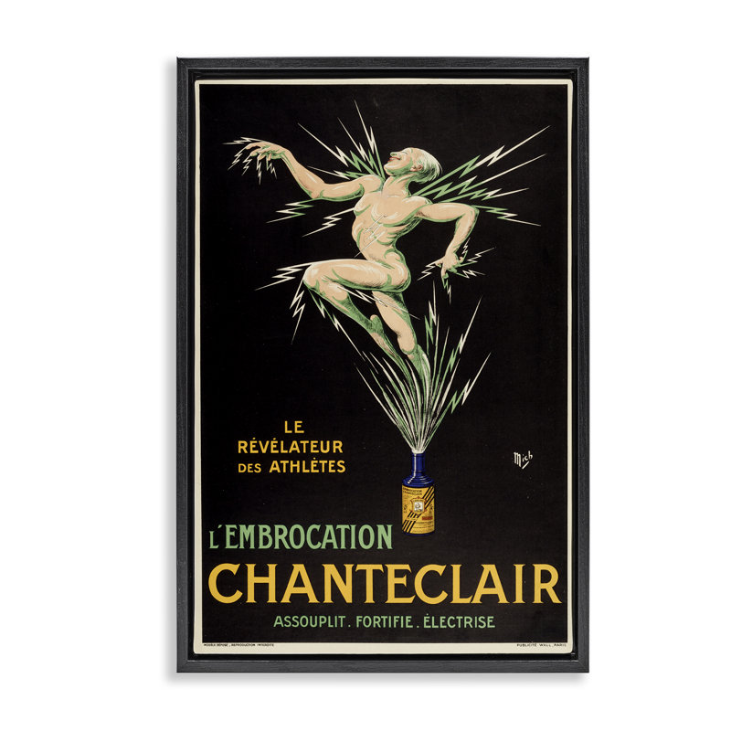 Cadre flottant rétro Chanteclair, design par Marcus Jules, Cadre flottant noir de jais, H 25 po x l 17 po