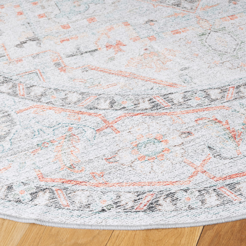 Rosezina Performance Machine Washable Oriental Rug, Round 6'