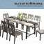 Longue table de salle à manger industrielle - 70,9 po x 33,5 po, plateau en bois aggloméré et pieds en acier, 8 places-1274081285