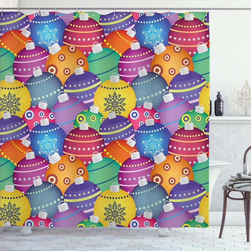 Shower Curtain with Hooks Included, 70" H x 69" W