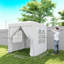 Tente escamotable 6,6 pi x 6,6 pi pour l'extérieur, jardin, patio, blanc