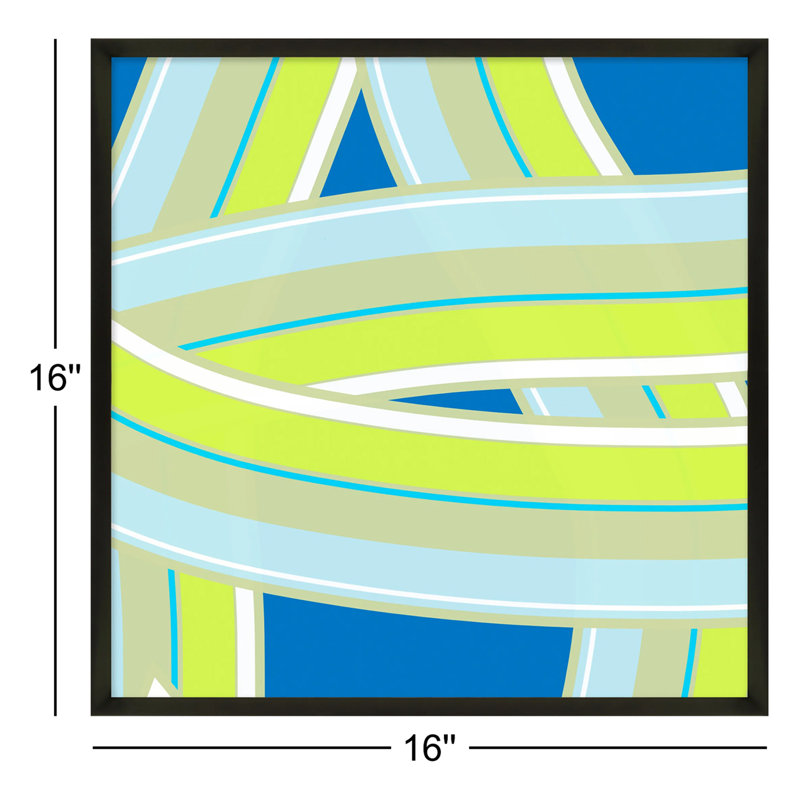 Summer Twist Print by Jacques Pilon, 16" H x 16" W x 1.25" D, Black Wood