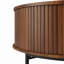 Table basse ronde de 31,5 po avec rangement, table centrale à plateau relevable cannelé, table courbée moderne à bascule pour salon