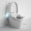 Toilette intelligente une pièce avec veilleuse, sécheuse, conception sans réservoir, couvercle automatique, siège chauffant, chasse d'eau automatique, télécommande et fermeture en douceur pour les salles de bain modernes-117501450