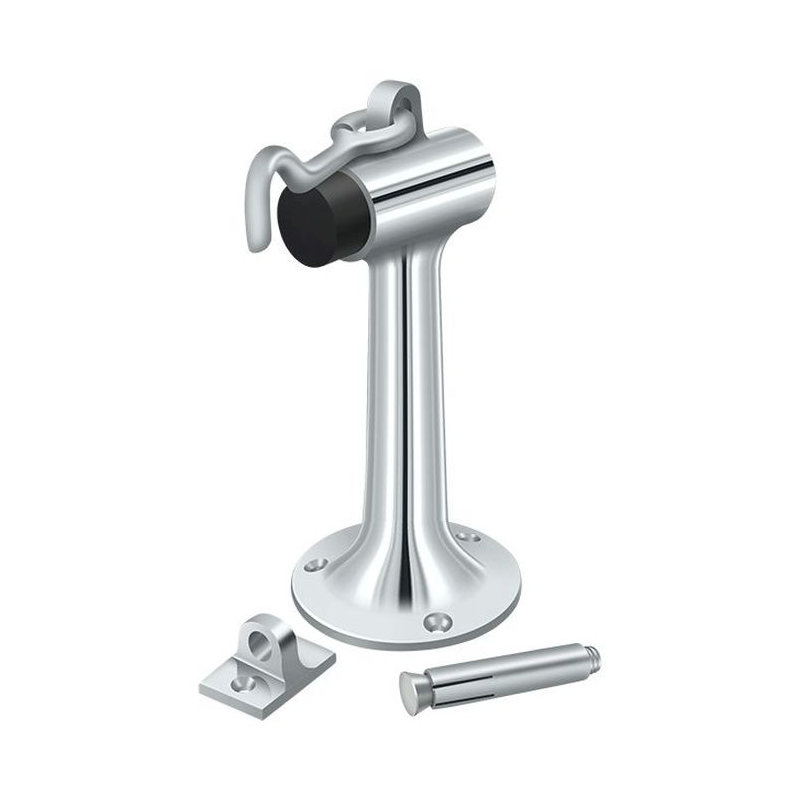 Door Stop, Polished Chrome