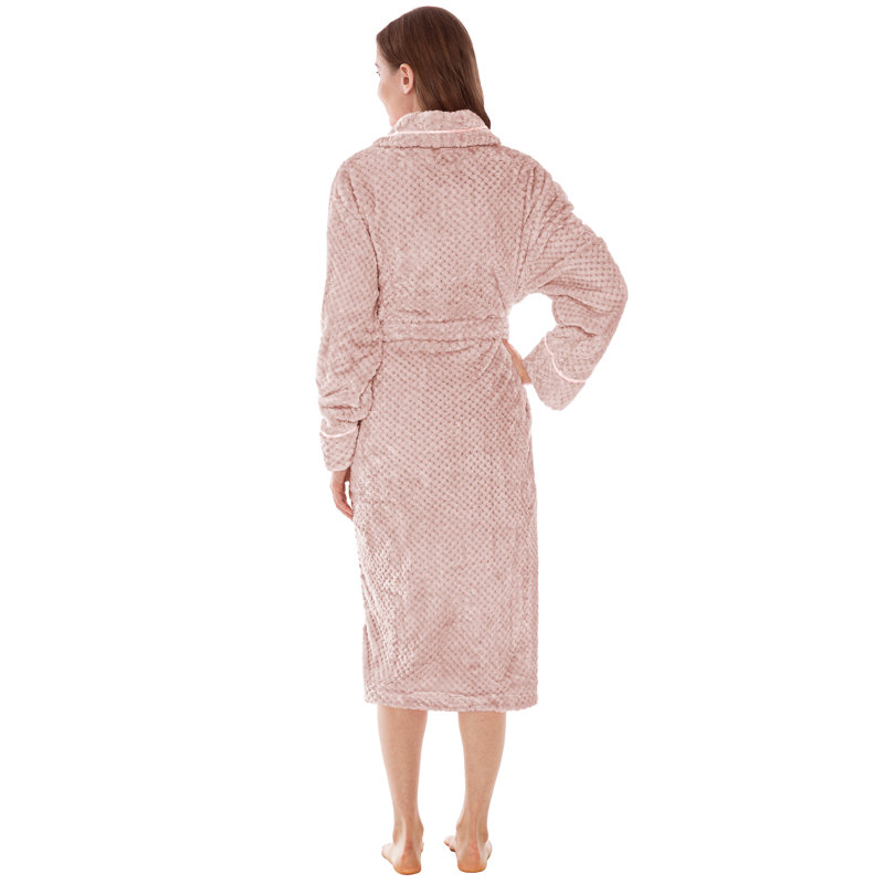 Peignoir mi-mollet 100% molleton avec poches Beerman, TG, Brun clair / taupe