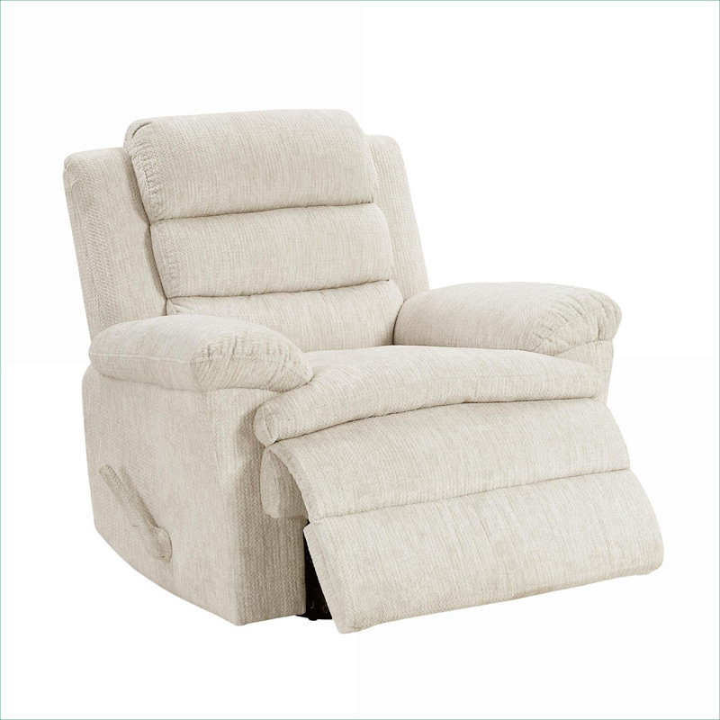 Fauteuil inclinable pivotant à une place en microfibre beige chaud par FlowLuxe, idéal pour une détente décontractée dans les chambres de bébé et les salons